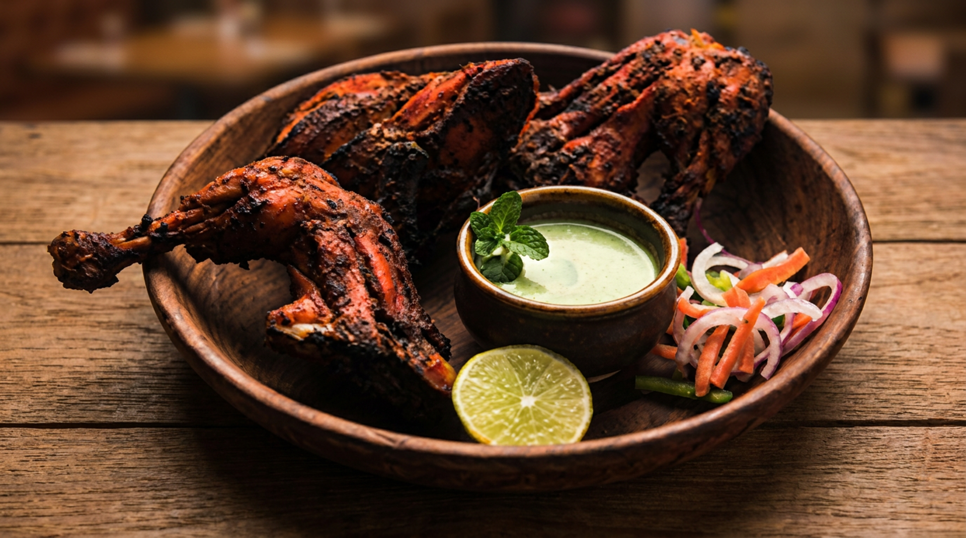 Tandoori chicken, straight from the clay oven